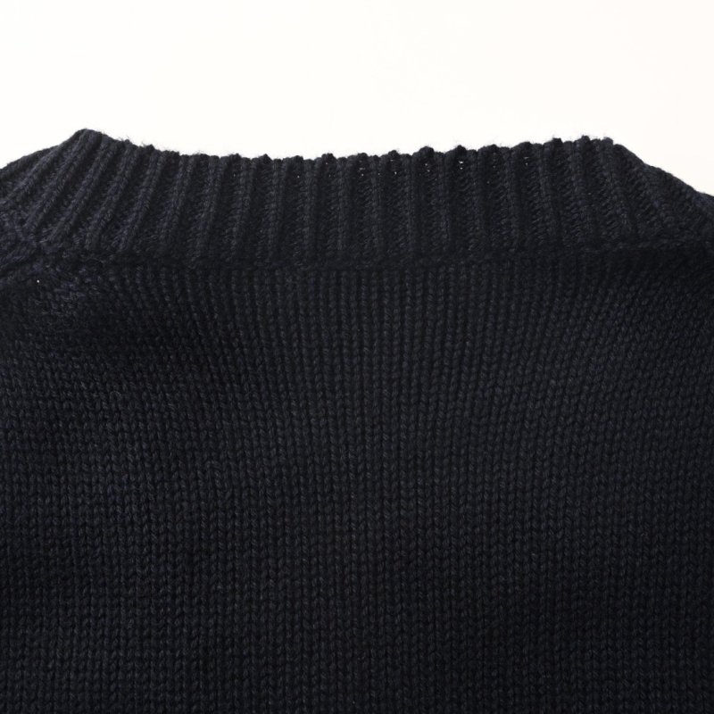 Burberry Navy Equestrian Rhinestone Wool Crewneck Sweater view