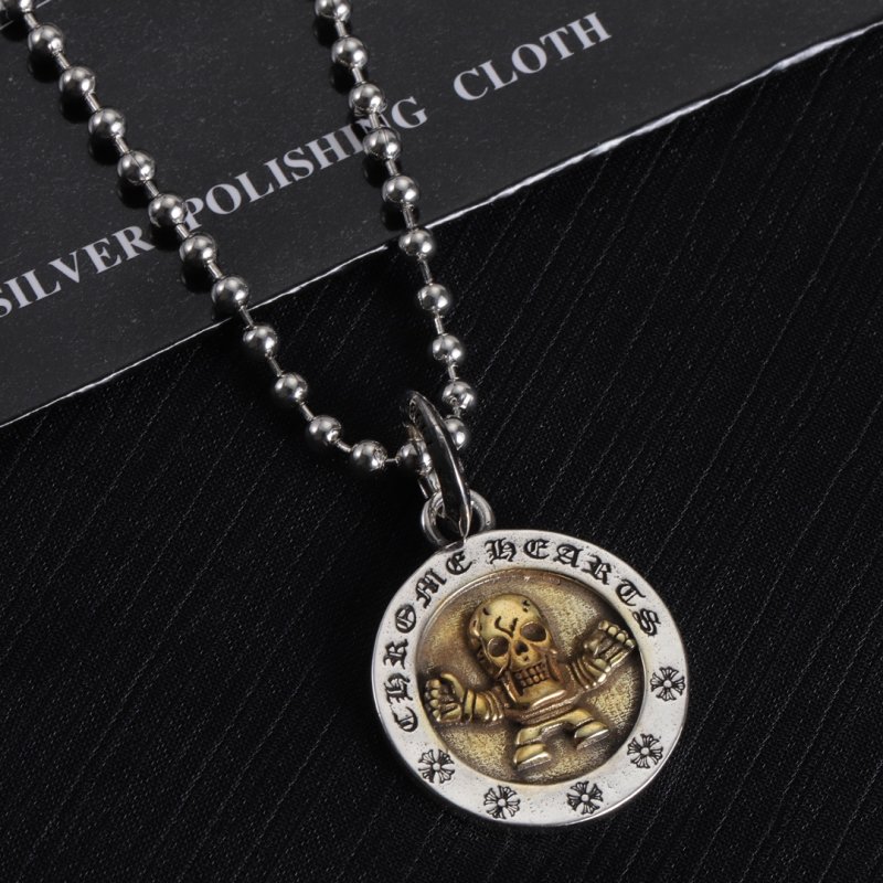 Chrome Hearts Skull Pendant Gold-Tone Necklace view