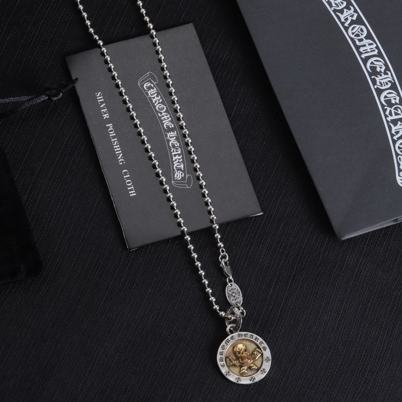 Chrome Hearts Skull Pendant Gold-Tone Necklace view