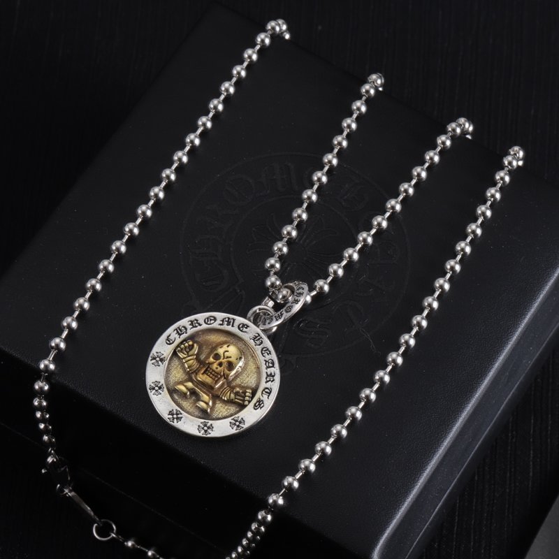 Chrome Hearts Skull Pendant Gold-Tone Necklace view
