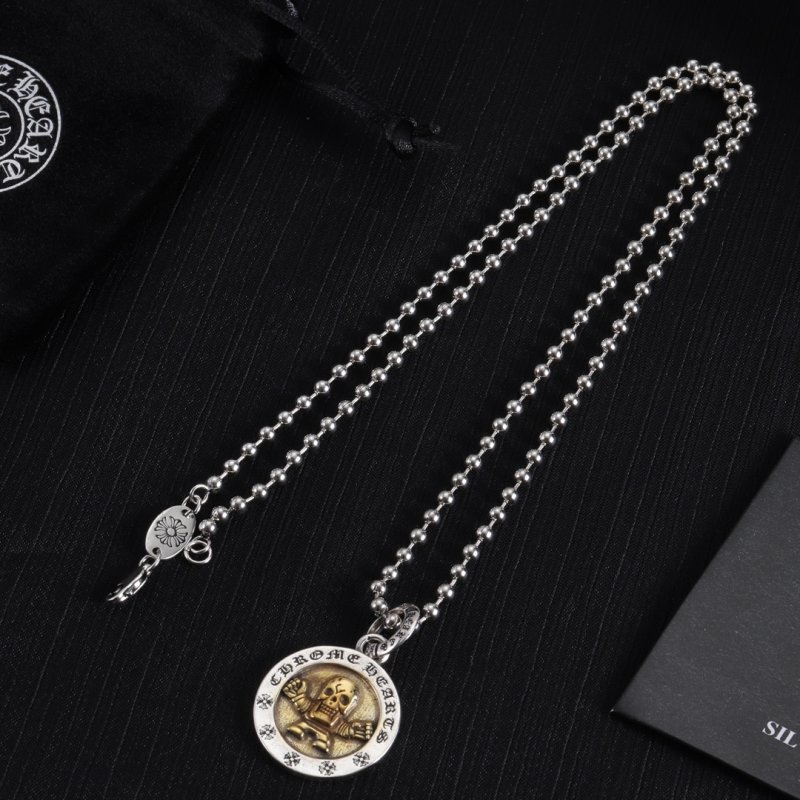 Chrome Hearts Skull Pendant Gold-Tone Necklace view