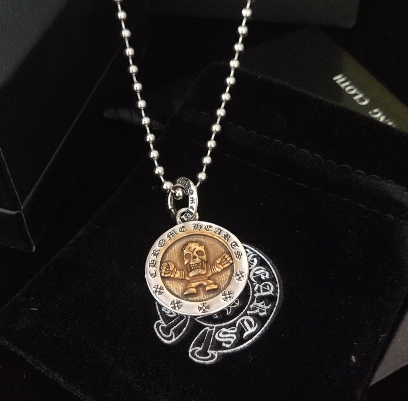 Chrome Hearts Skull Pendant Gold-Tone Necklace view