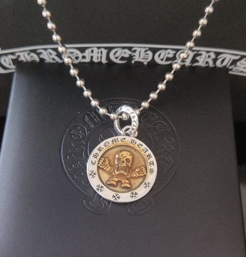 Chrome Hearts Skull Pendant Gold-Tone Necklace view
