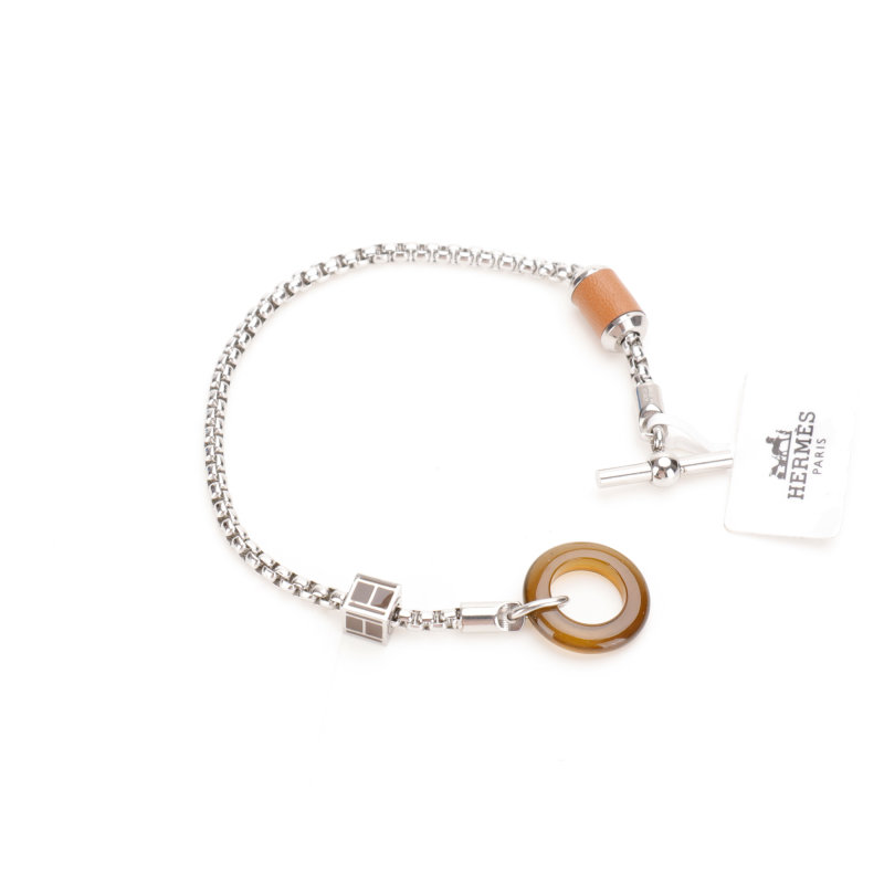 Hermès Meli Melo Buffalo Horn Silver & Gold Bracelet