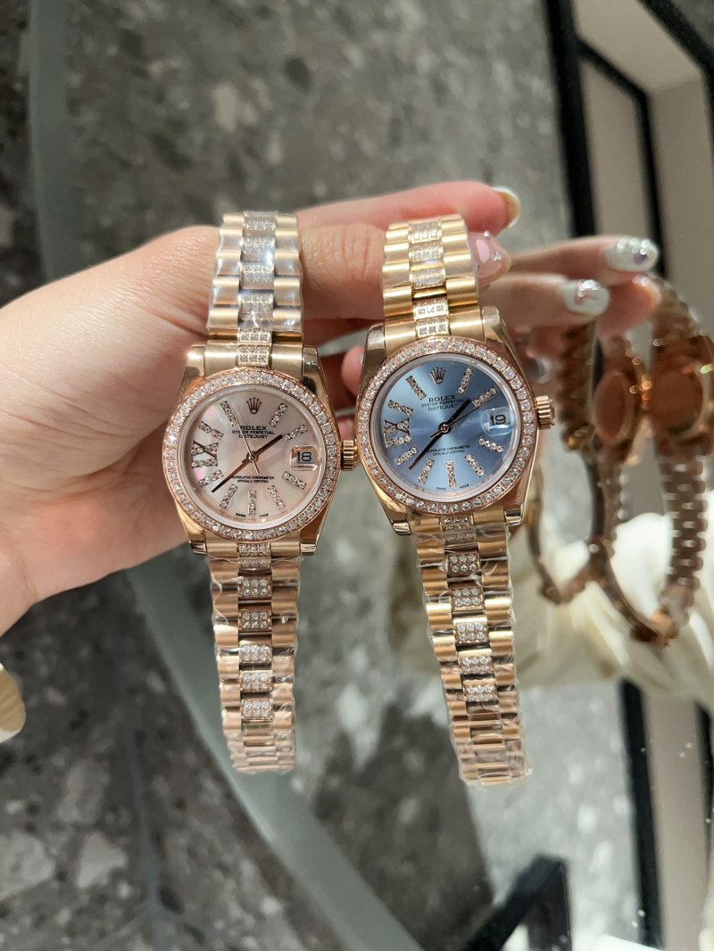 Rolex Datejust 31mm Rose Gold Diamond Bezel Women's Watch view