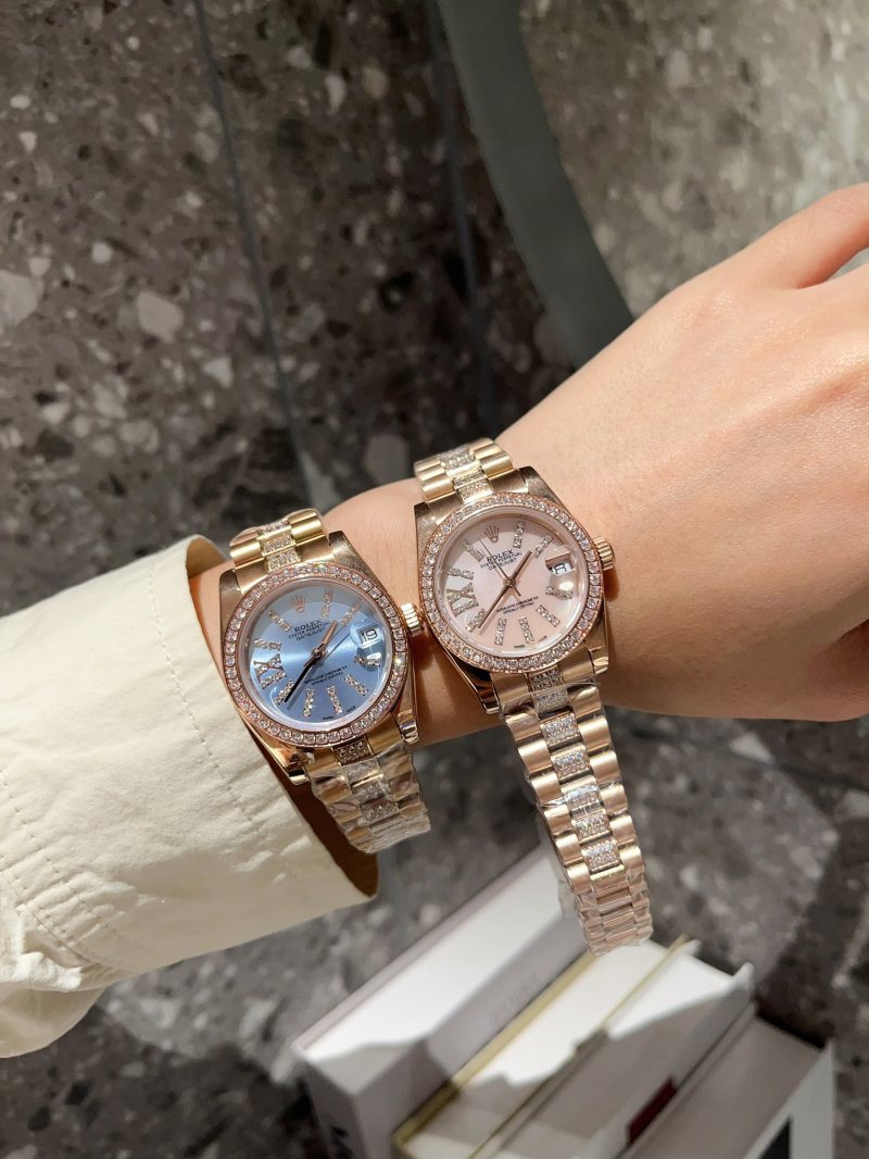 Rolex Datejust 31mm Rose Gold Diamond Bezel Women's Watch view