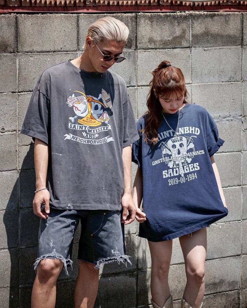 Saint NBHD Navy Graphic T-Shirt view