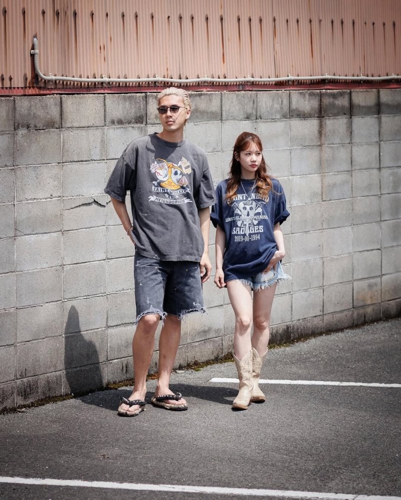 Saint NBHD Navy Graphic T-Shirt view