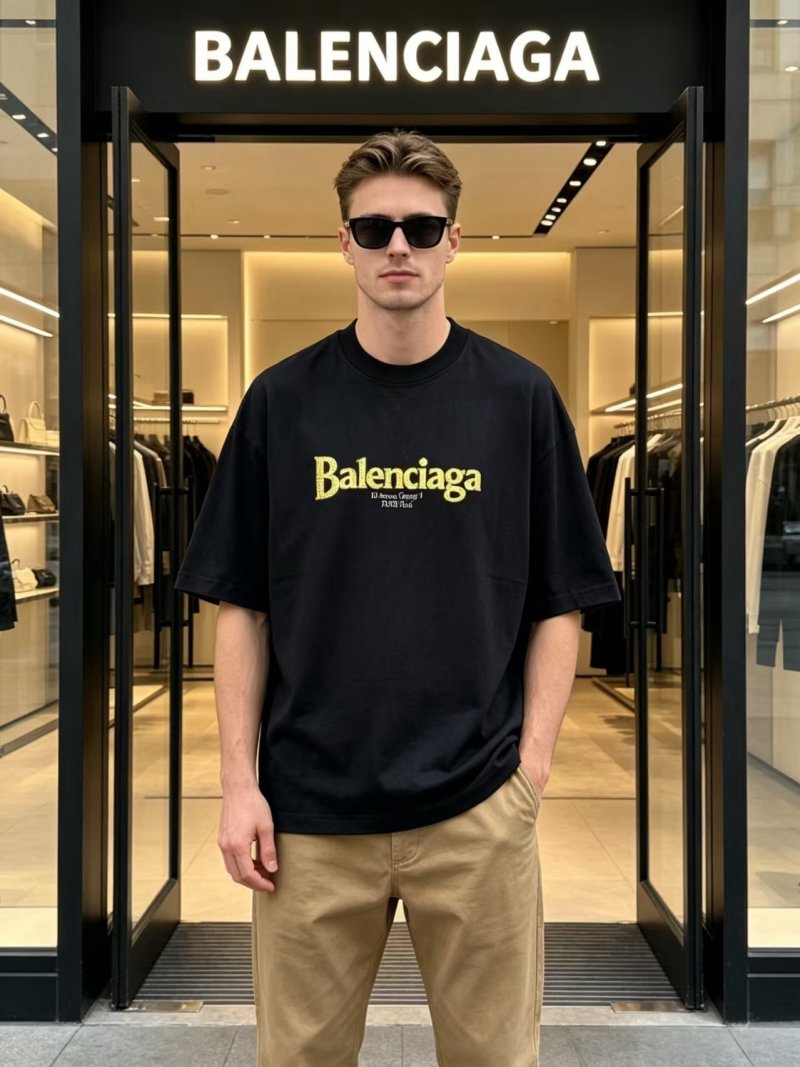 Balenciaga Black Gold Logo T-Shirt view