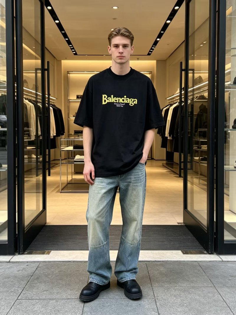 Balenciaga Black Gold Logo T-Shirt view