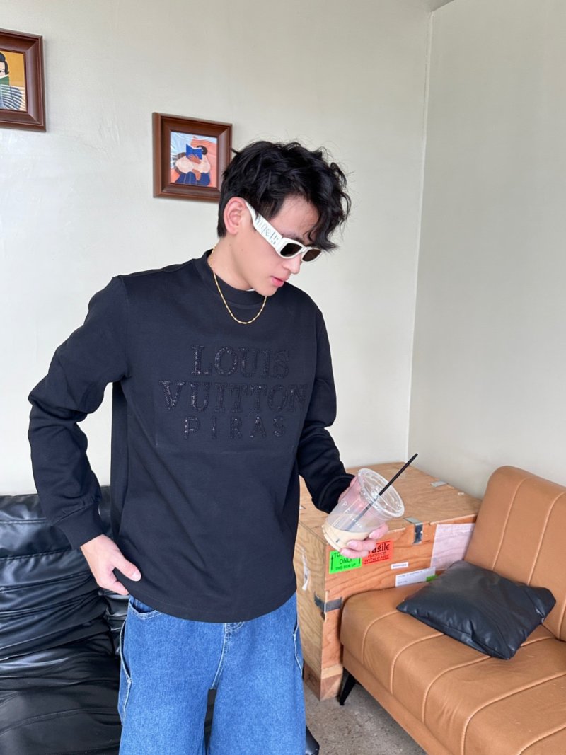 Louis Vuitton Black Studded Logo Sweatshirt view