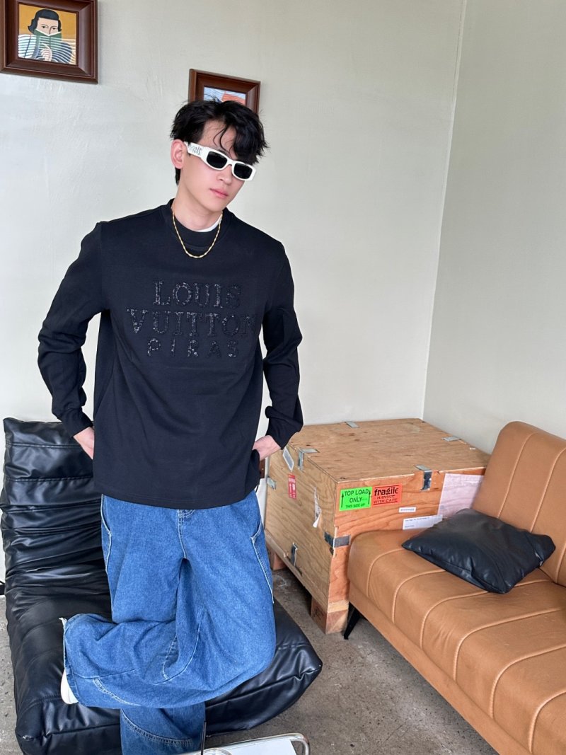 Louis Vuitton Black Studded Logo Sweatshirt view