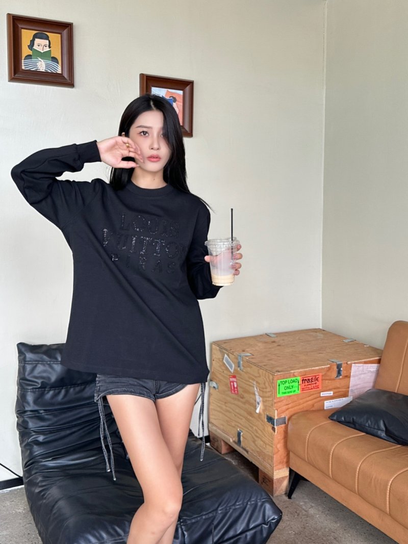 Louis Vuitton Black Studded Logo Sweatshirt view