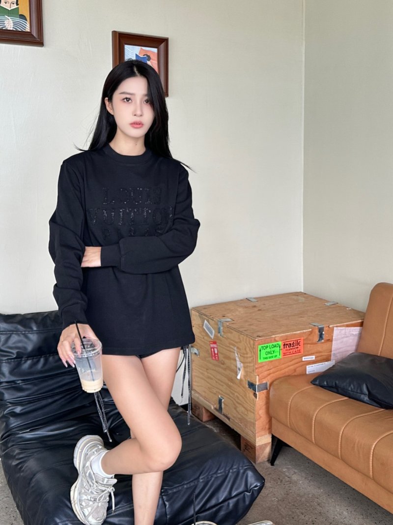 Louis Vuitton Black Studded Logo Sweatshirt view