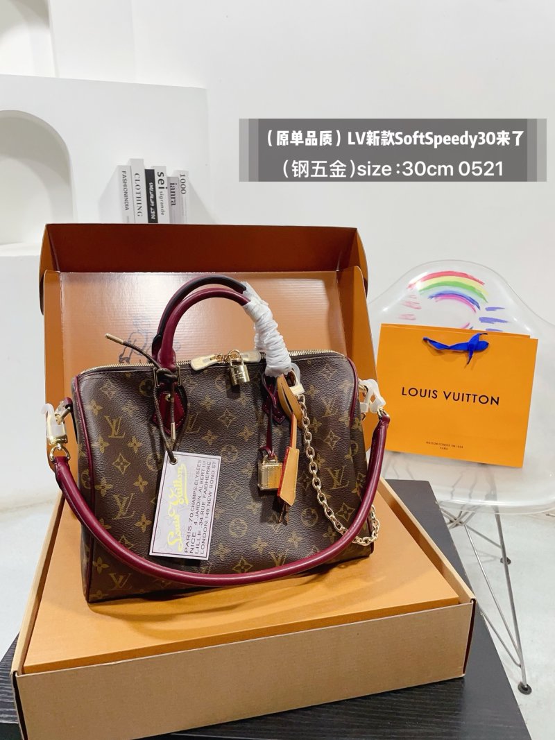 Louis Vuitton Soft Speedy 30 Monogram Canvas Burgundy