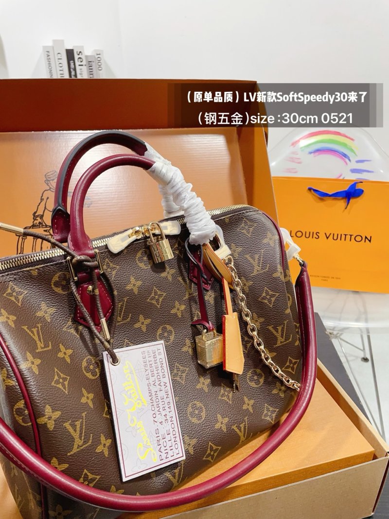 Louis Vuitton Soft Speedy 30 Monogram Canvas Burgundy view