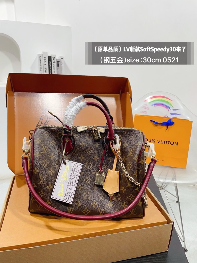 Louis Vuitton Soft Speedy 30 Monogram Canvas Burgundy view