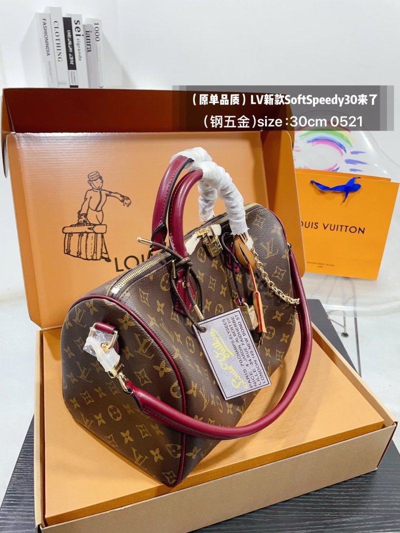 Louis Vuitton Soft Speedy 30 Monogram Canvas Burgundy view