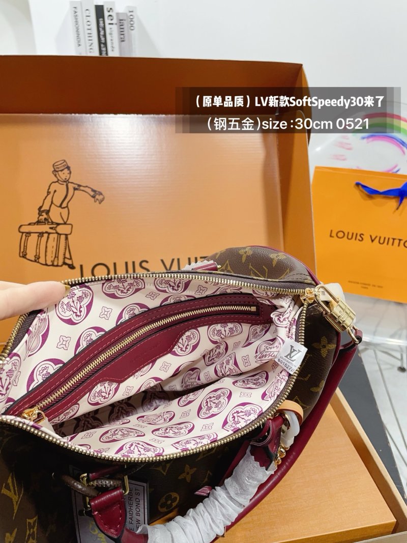 Louis Vuitton Soft Speedy 30 Monogram Canvas Burgundy view