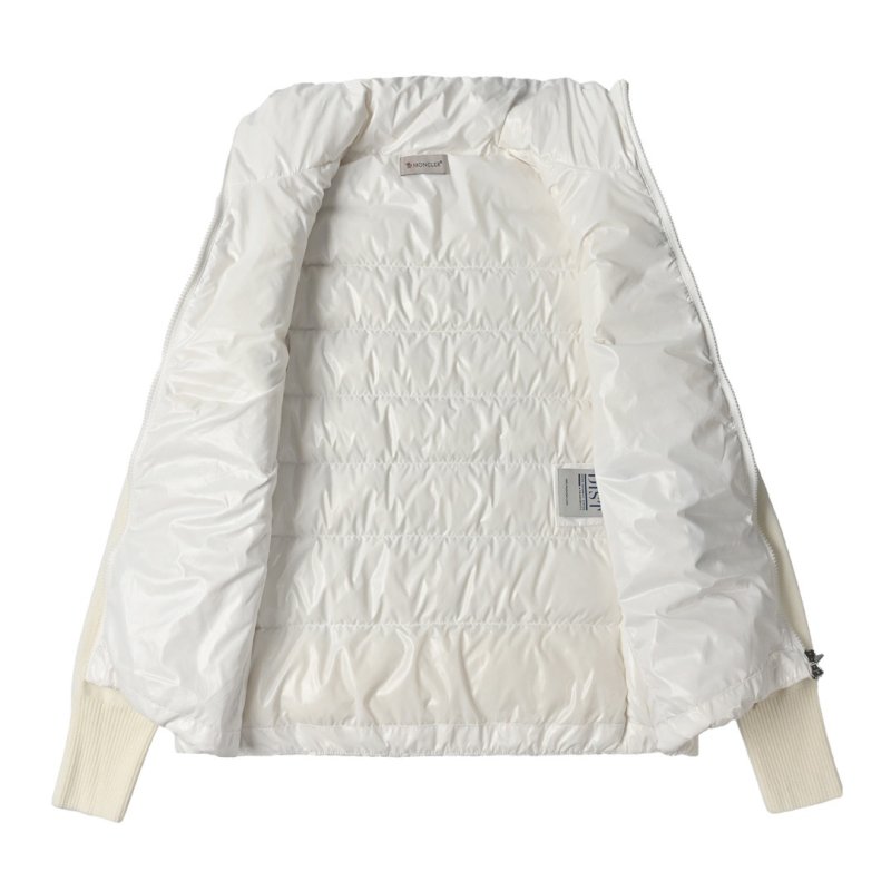 White Quilted Down Puffer Jacket view