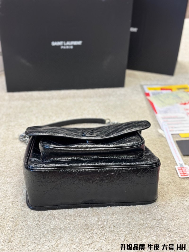 Saint Laurent Niki Quilted Leather Crossbody Bag Black view