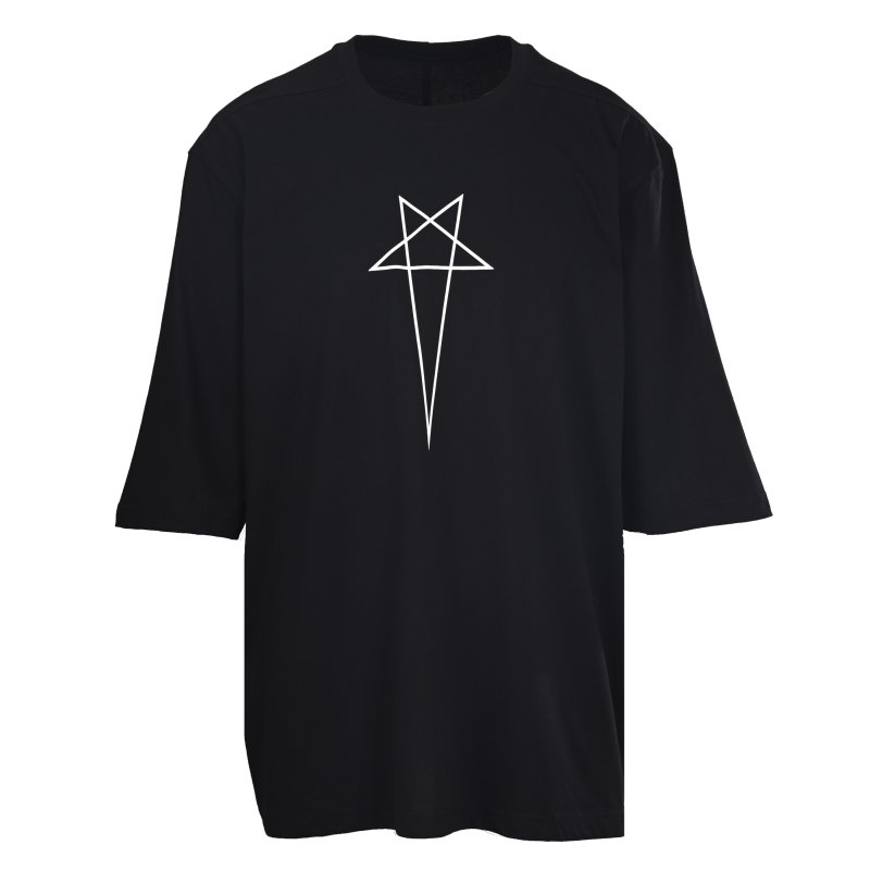 Black Oversized Cross Star Graphic T-Shirt view