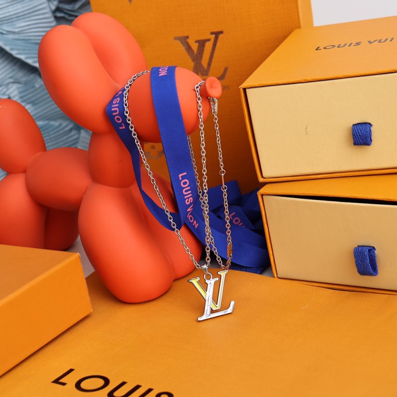 LV Colors Pendant Necklace - Gold & Silver view