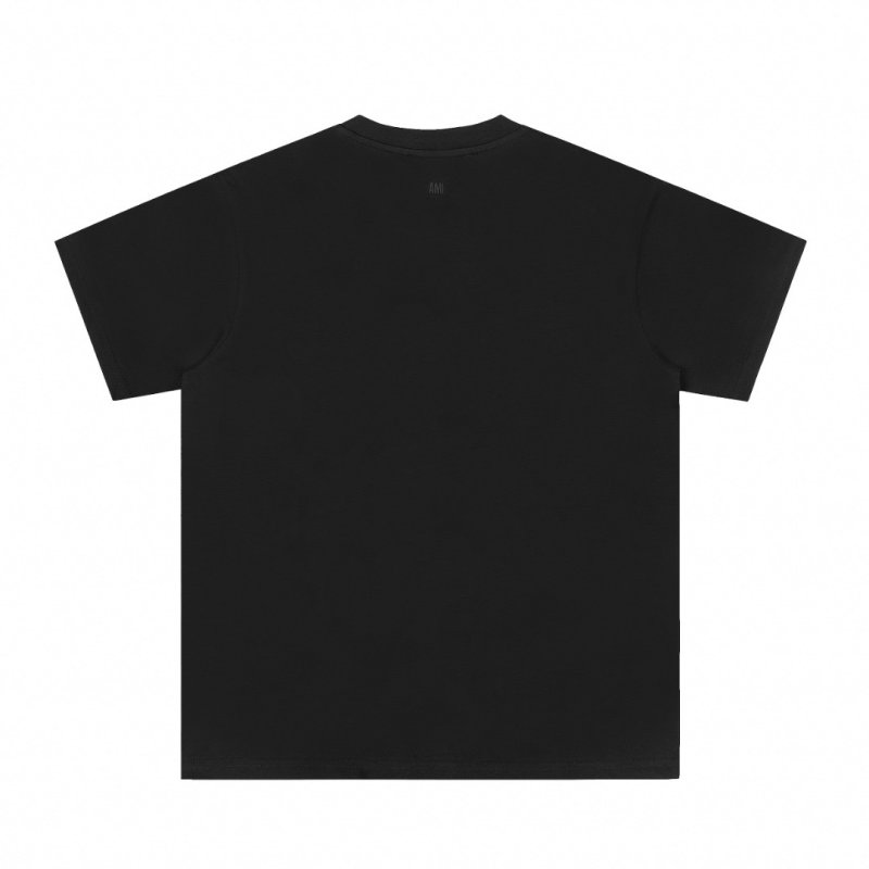 Black T-Shirt with Teal Heart Graphic Print view