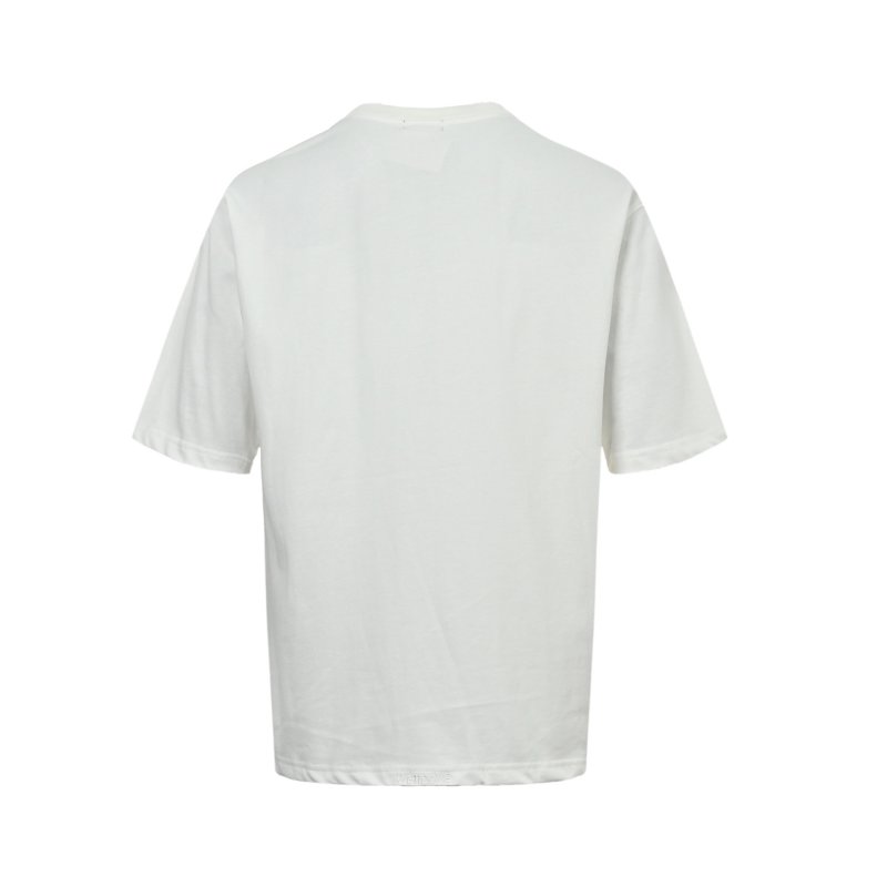 White Graphic Short Sleeve T-Shirt with Yellow & Pink Print view