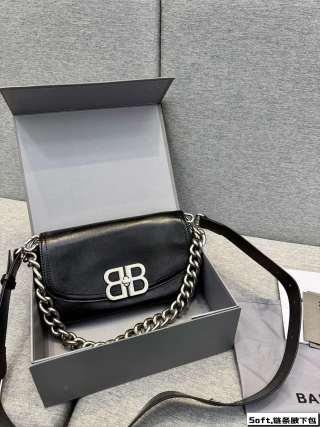 Balenciaga BB Soft Chain Shoulder Bag Black