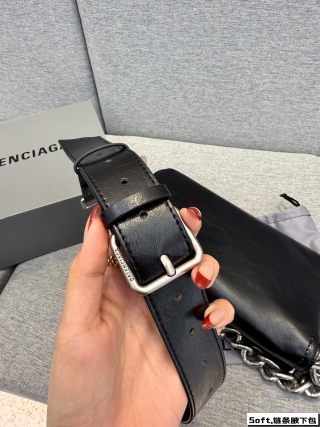 Balenciaga BB Soft Chain Shoulder Bag Black view 5