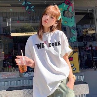 We Done Oversized White Graphic T-Shirt
