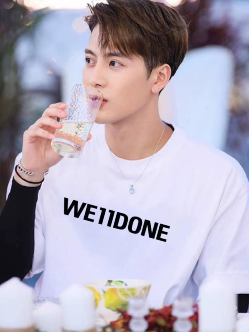 WEIDONE White Crew Neck T-Shirt