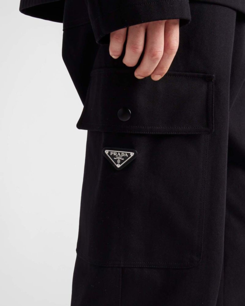 Prada Black Nylon Cargo Pants view
