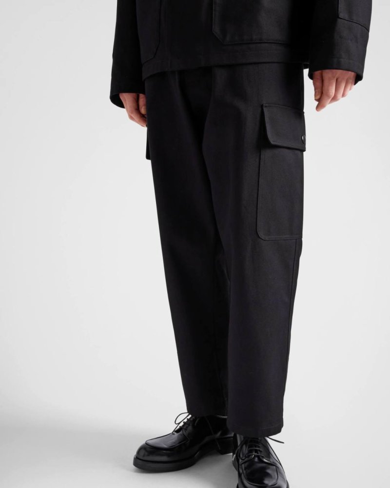 Prada Black Nylon Cargo Pants view