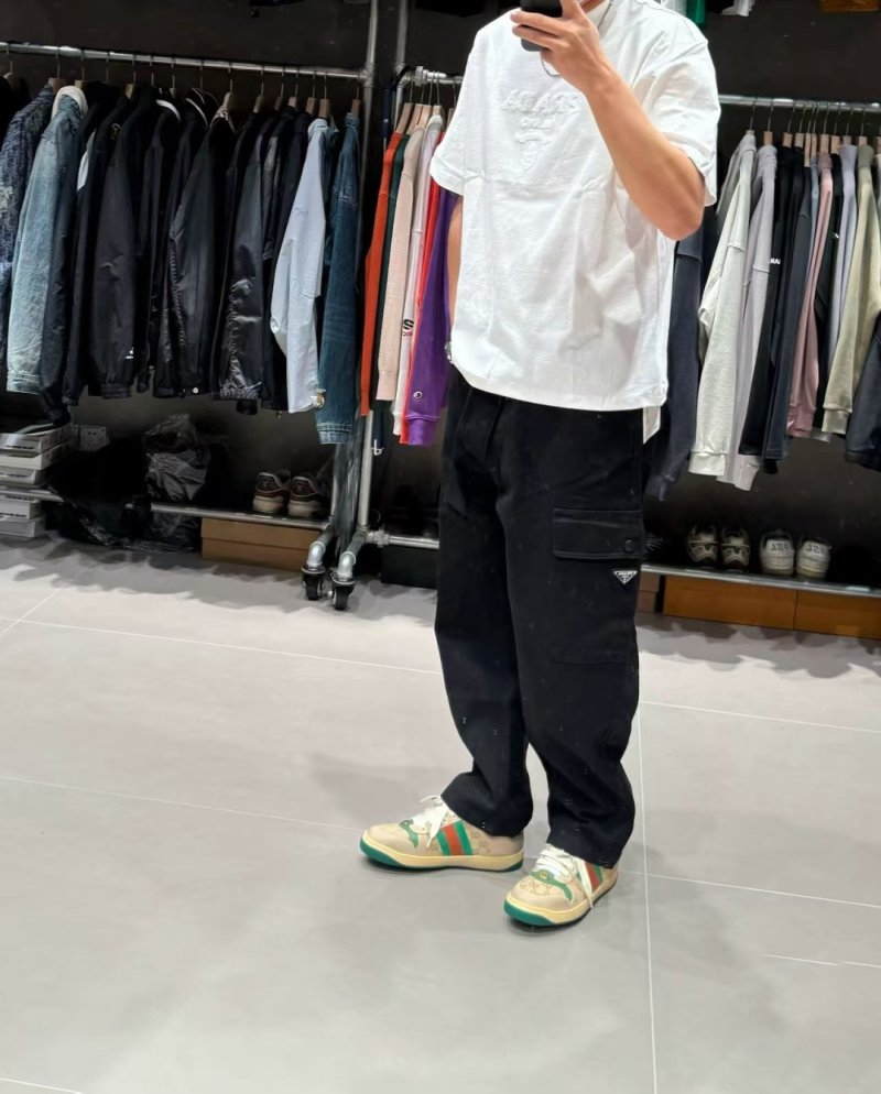Prada Black Nylon Cargo Pants view