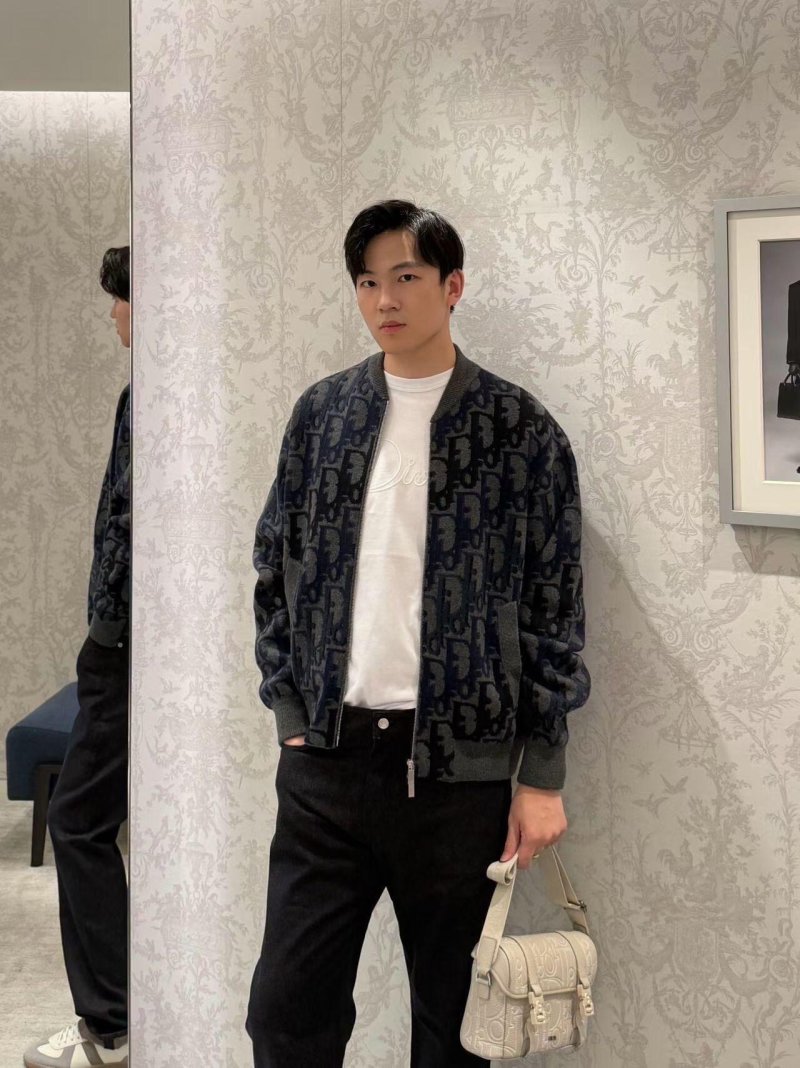 Dior Monogram Jacquard Zip Jacket Navy view