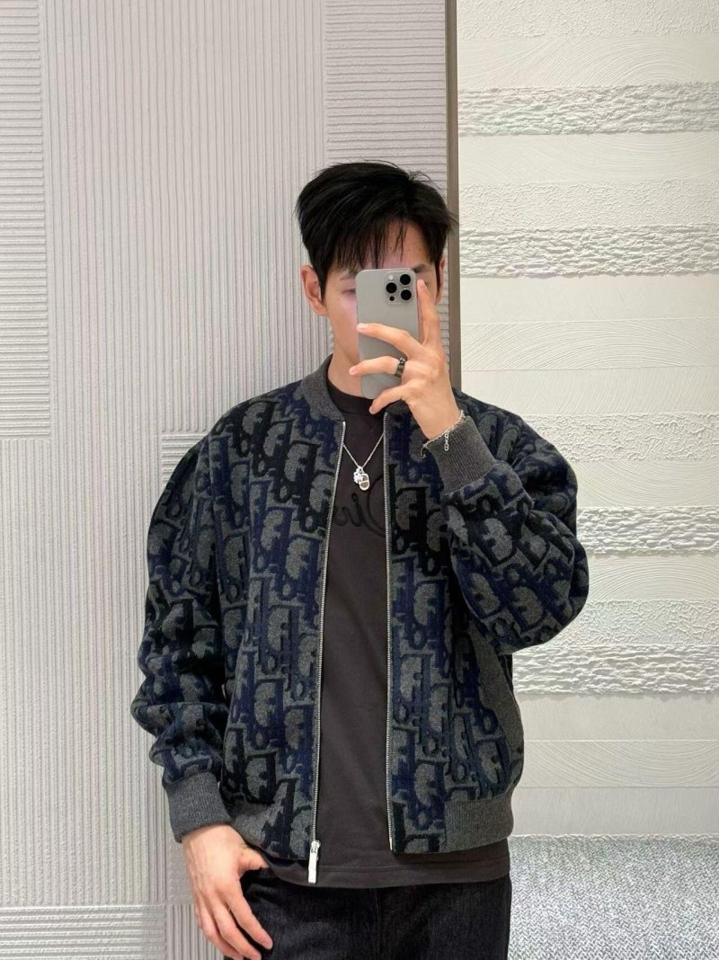 Dior Monogram Jacquard Zip Jacket Navy view