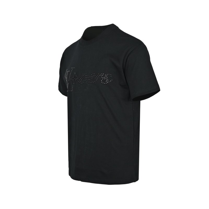 Black Rhinestone Logo Short Sleeve T-Shirt view