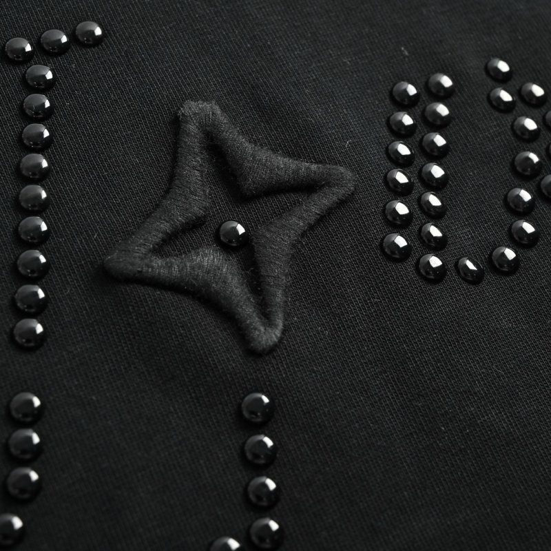 Black Rhinestone Logo Short Sleeve T-Shirt view