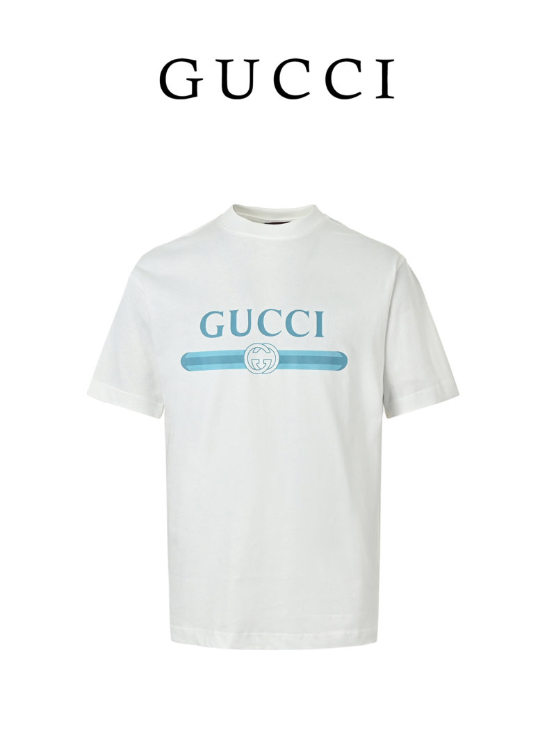 Gucci Logo Print White T-Shirt view