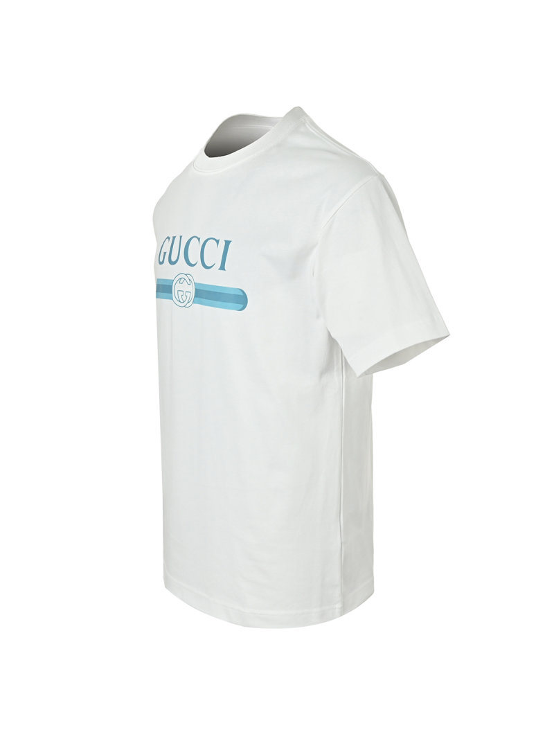 Gucci Logo Print White T-Shirt view