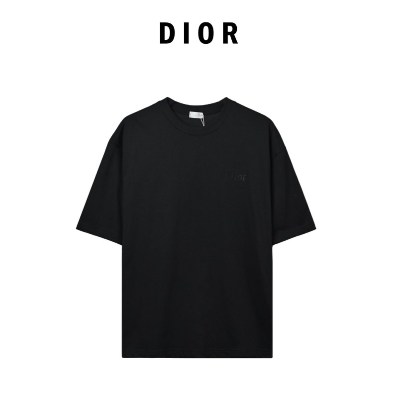 Dior Black Logo Embroidered T-Shirt