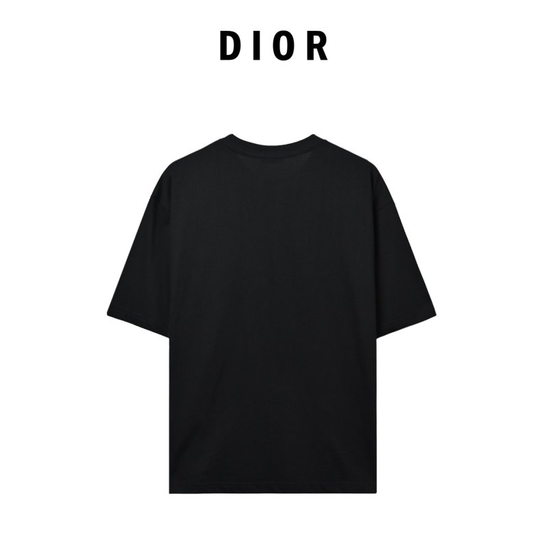 Dior Black Logo Embroidered T-Shirt view
