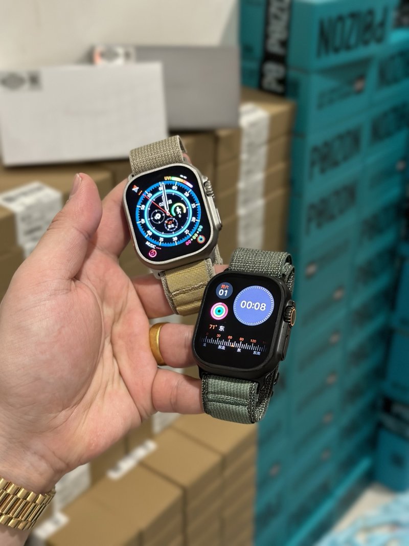 Apple Watch Ultra 2 Replica - Titanium with Olive Sport Band