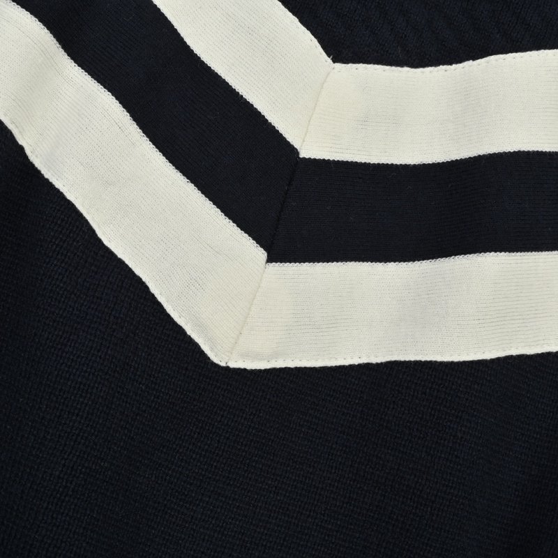 Louis Vuitton Striped Zip Knit Jacket Black Cream view