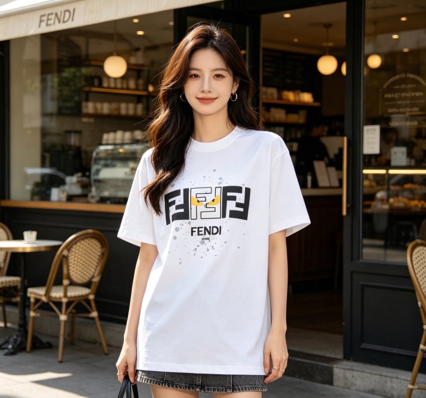 Fendi FF Logo White T-Shirt view