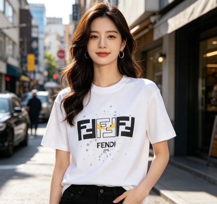 Fendi FF Logo White T-Shirt view