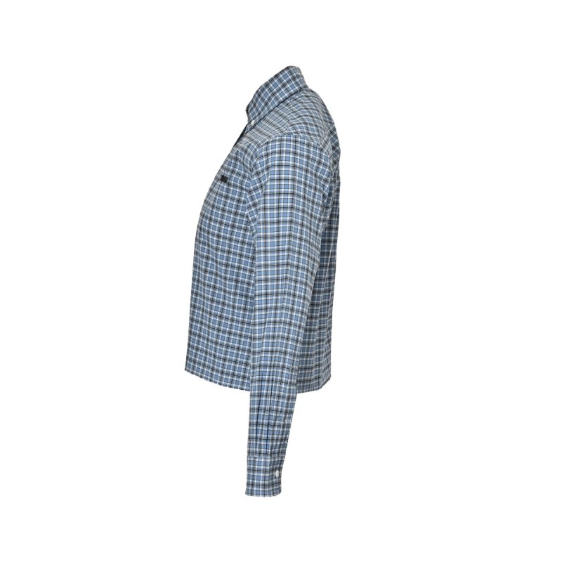 Miu Miu Check Embroidered Logo Shirt Blue view