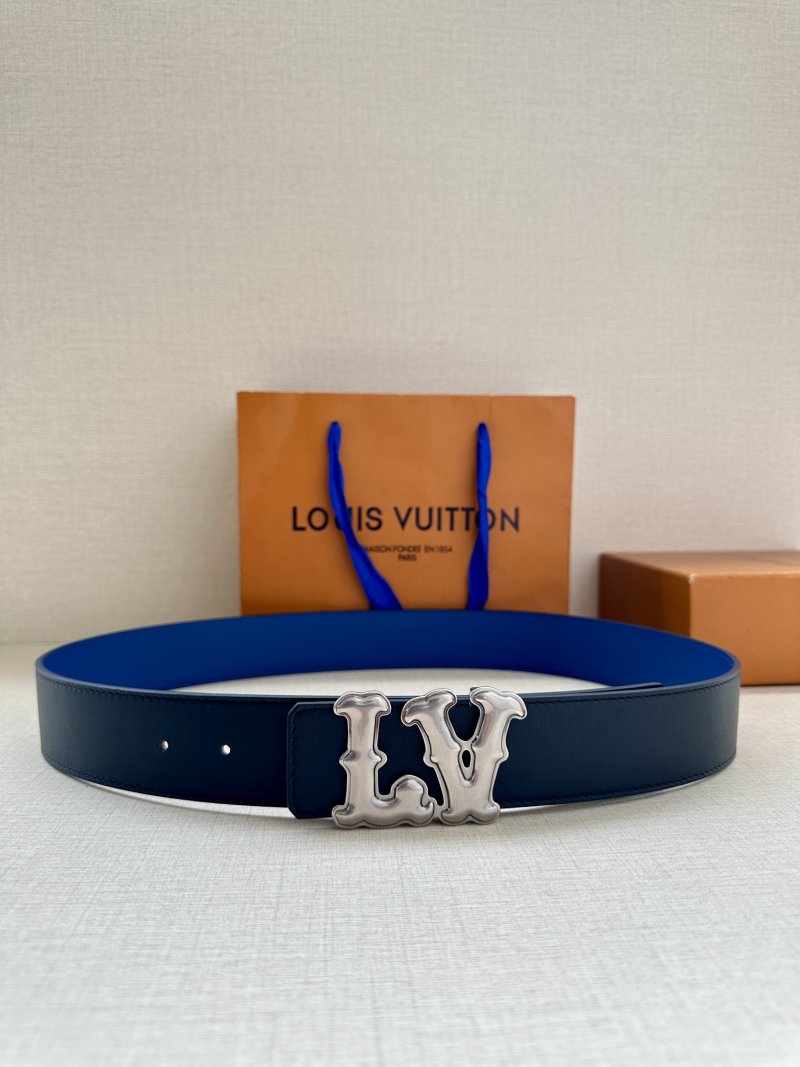 Louis Vuitton LV Ranch 4.0 Reversible Leather Belt Navy